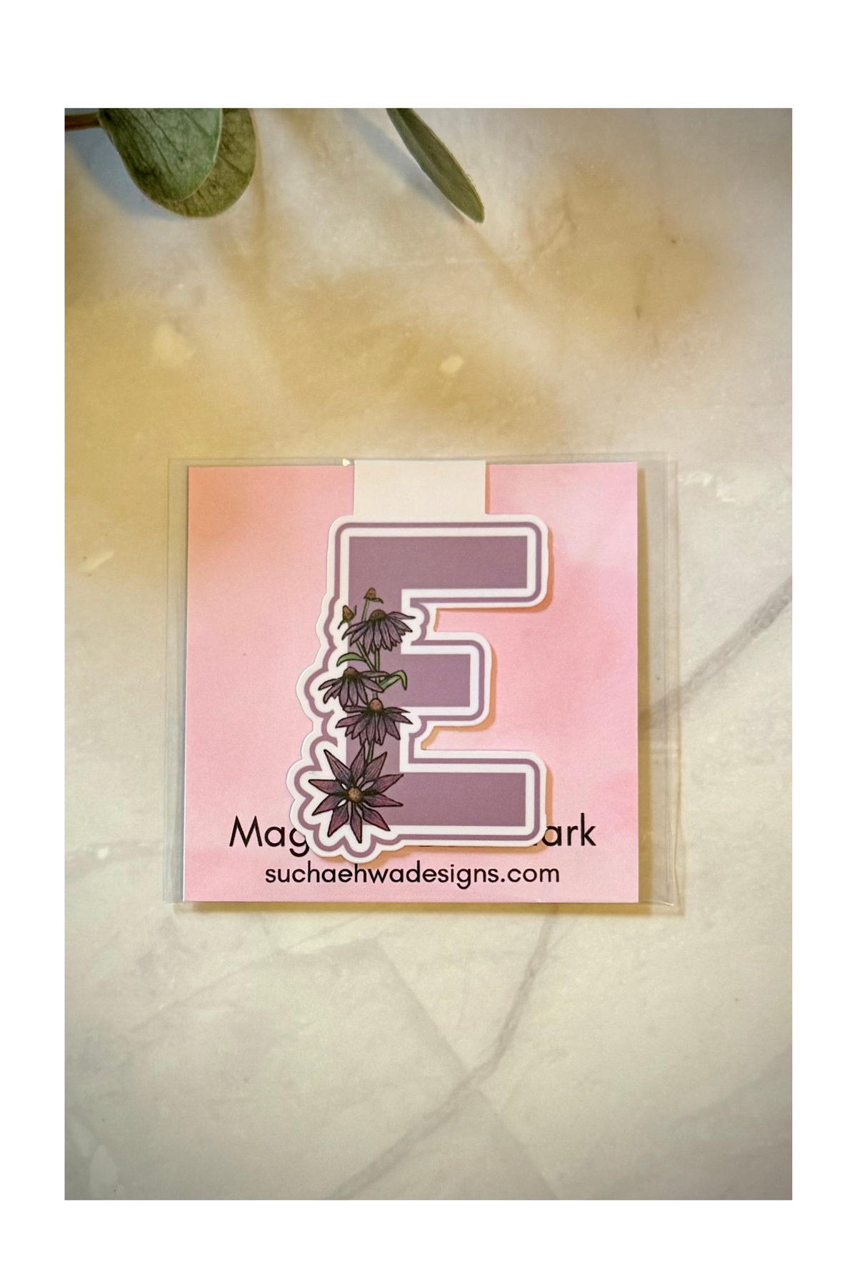 "E" Magnetic Bookmark