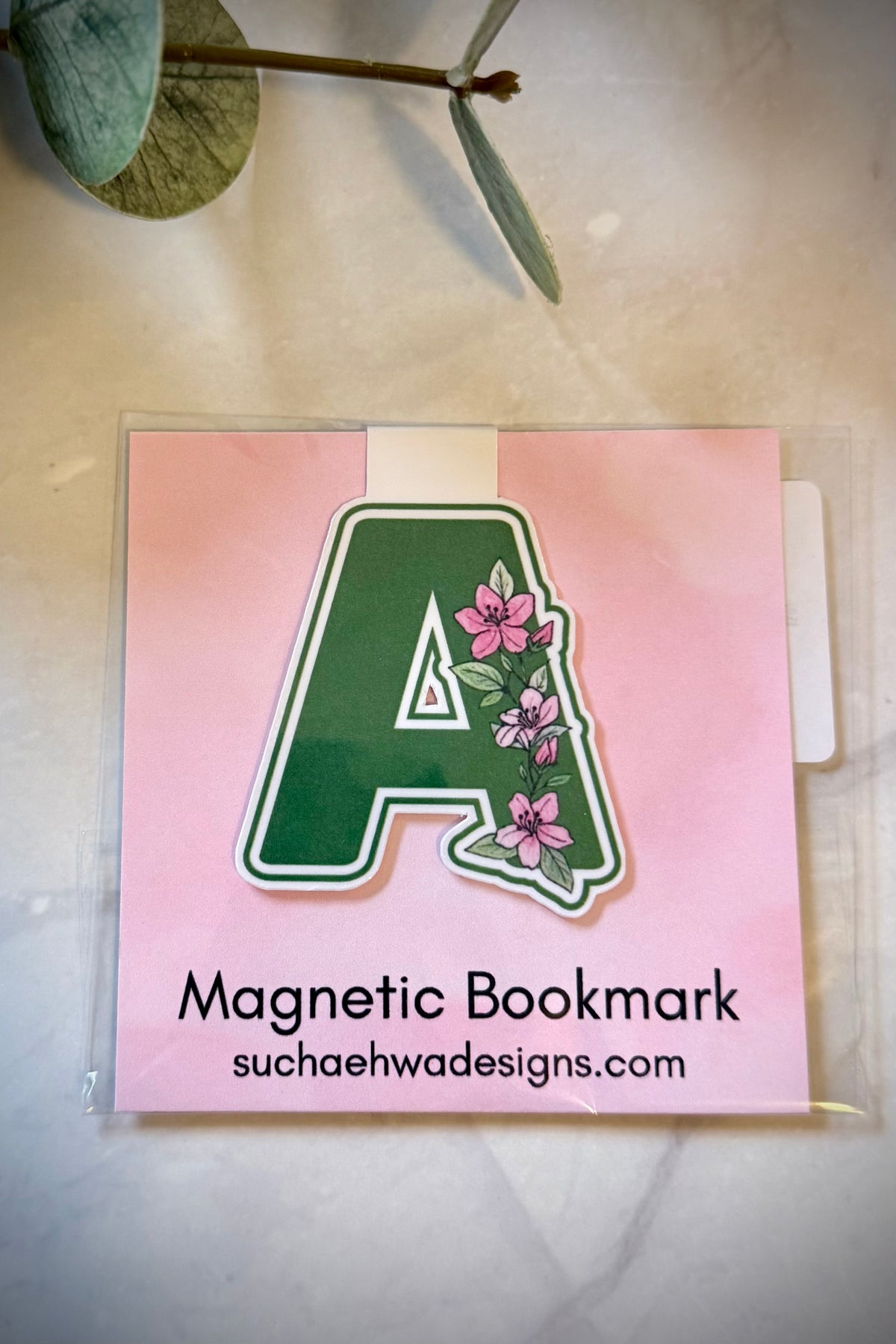 "A" Magnetic Bookmark