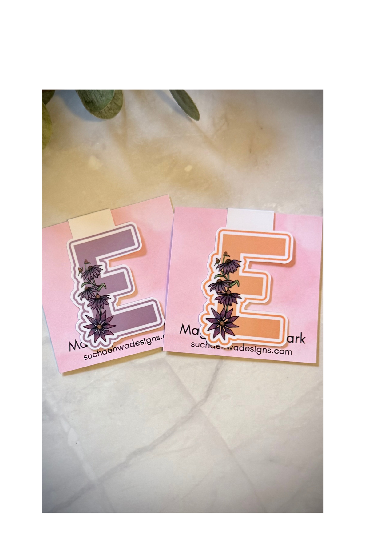 "E" Magnetic Bookmark