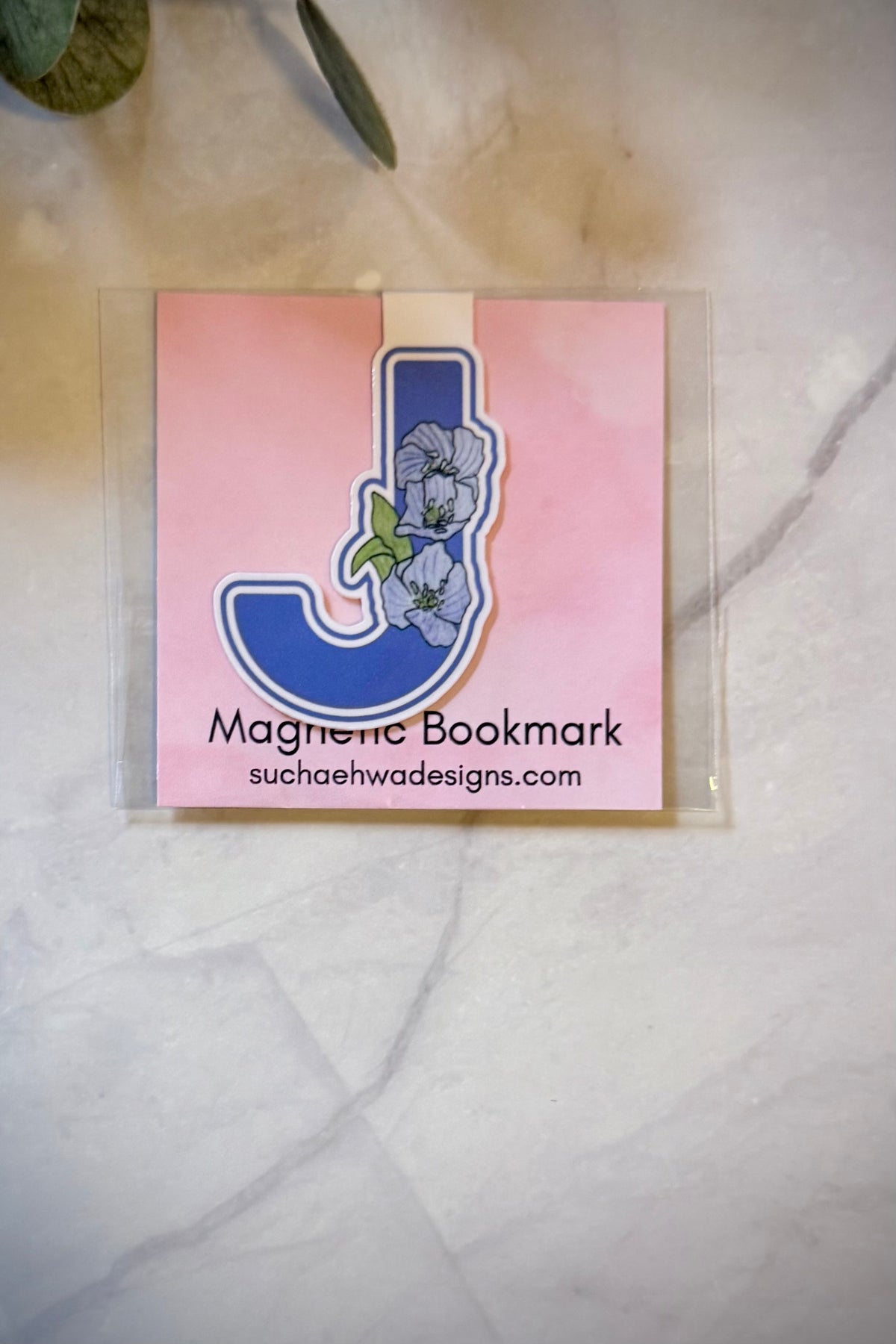 "J" Magnetic Bookmark