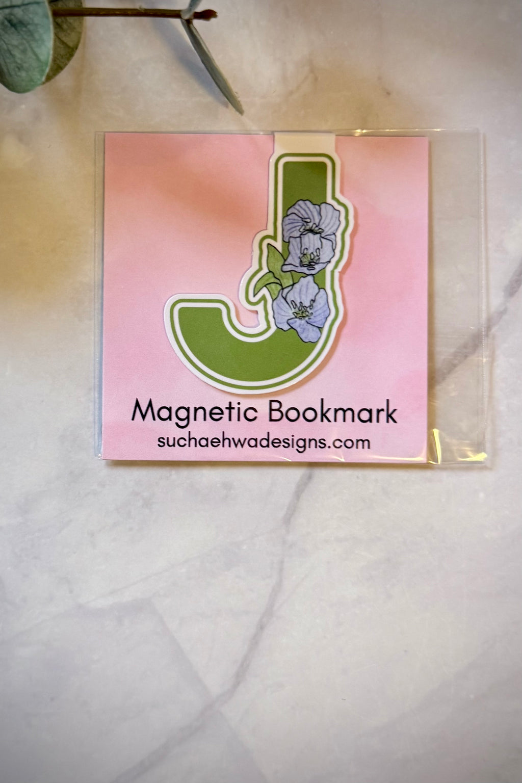 "J" Magnetic Bookmark