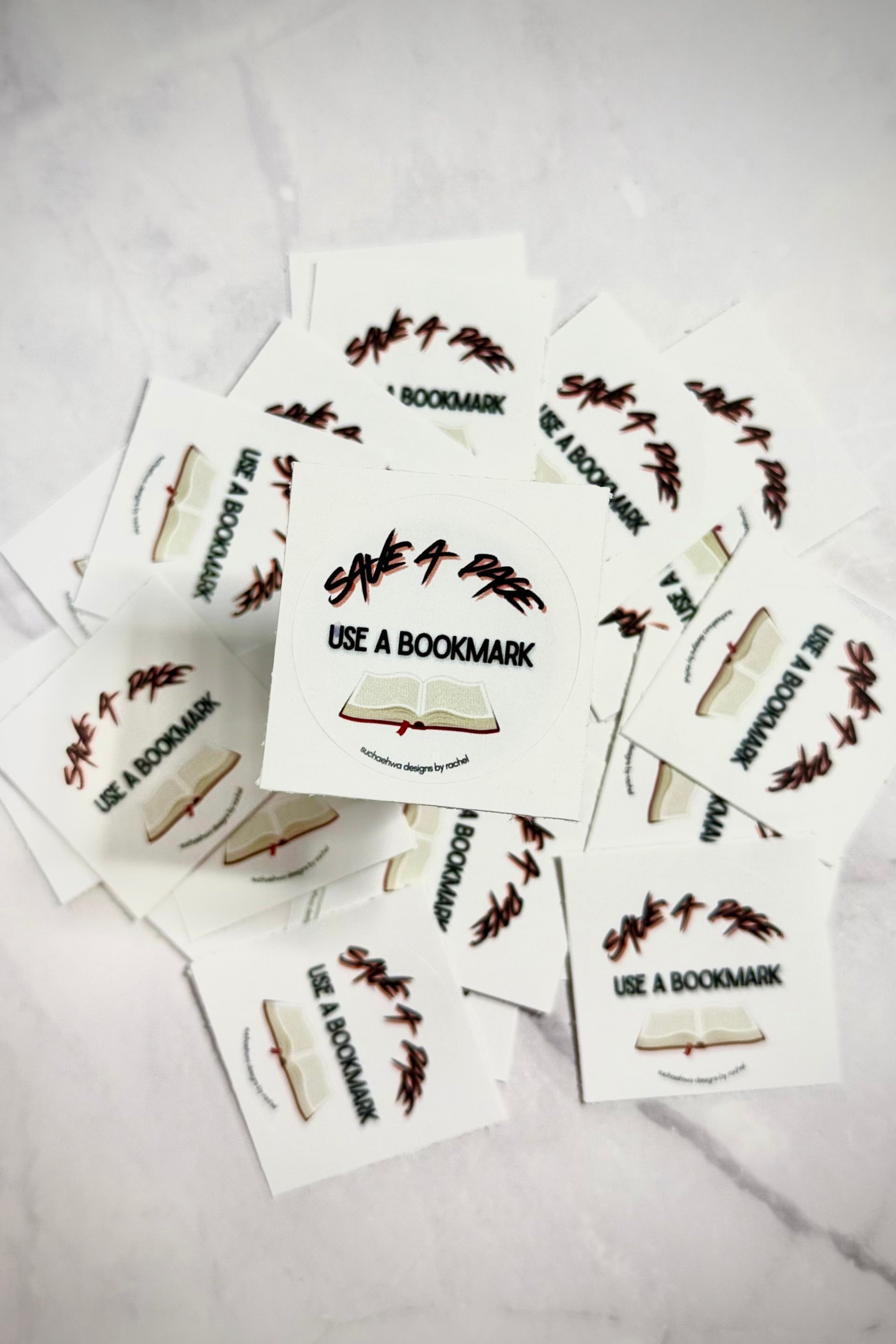 Save a Page Sticker - Red
